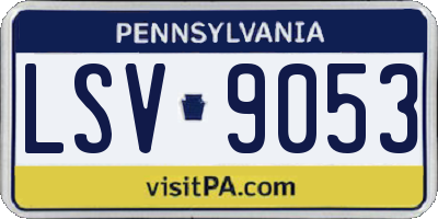 PA license plate LSV9053