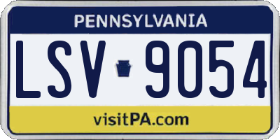 PA license plate LSV9054