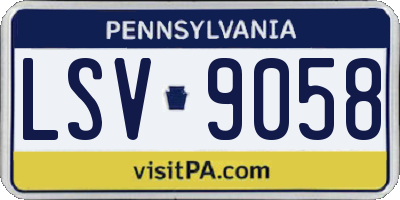 PA license plate LSV9058