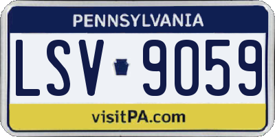 PA license plate LSV9059