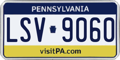 PA license plate LSV9060
