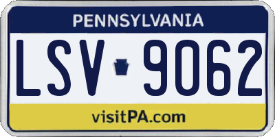 PA license plate LSV9062