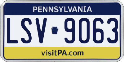 PA license plate LSV9063
