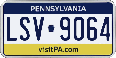PA license plate LSV9064
