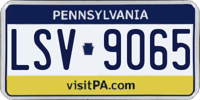 PA license plate LSV9065