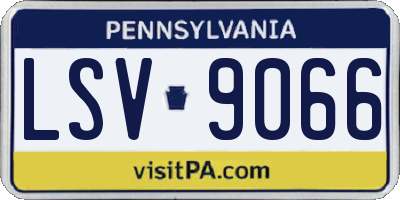 PA license plate LSV9066