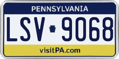 PA license plate LSV9068