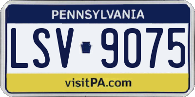 PA license plate LSV9075