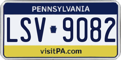 PA license plate LSV9082