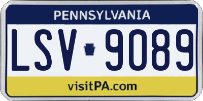 PA license plate LSV9089