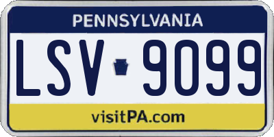 PA license plate LSV9099
