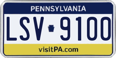 PA license plate LSV9100