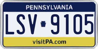 PA license plate LSV9105