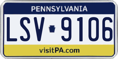 PA license plate LSV9106