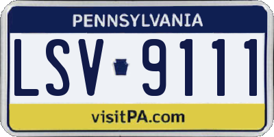PA license plate LSV9111