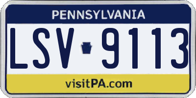 PA license plate LSV9113