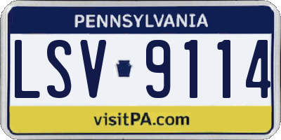PA license plate LSV9114