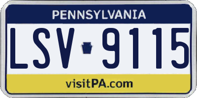 PA license plate LSV9115