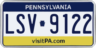 PA license plate LSV9122