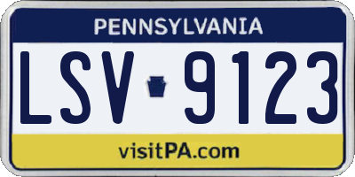 PA license plate LSV9123