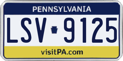 PA license plate LSV9125