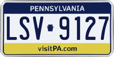 PA license plate LSV9127