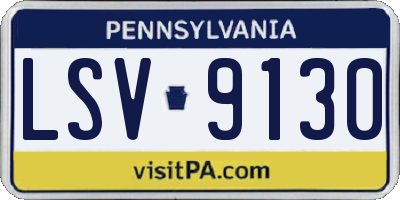 PA license plate LSV9130