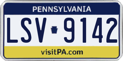 PA license plate LSV9142