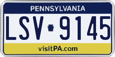 PA license plate LSV9145