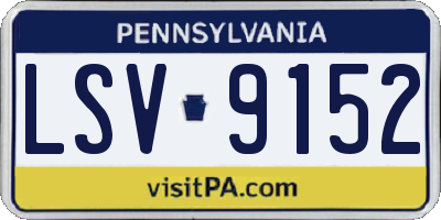 PA license plate LSV9152