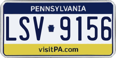 PA license plate LSV9156