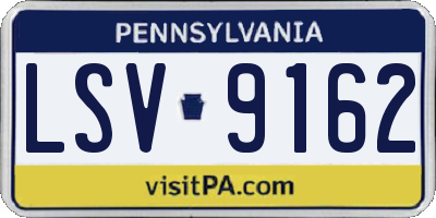PA license plate LSV9162