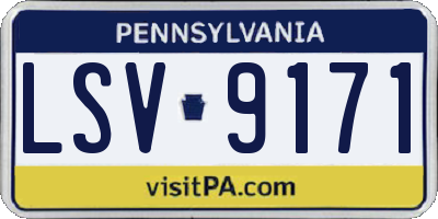 PA license plate LSV9171