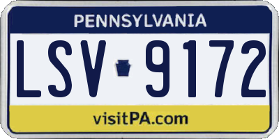 PA license plate LSV9172