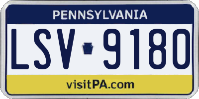PA license plate LSV9180