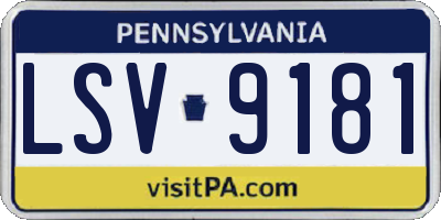 PA license plate LSV9181