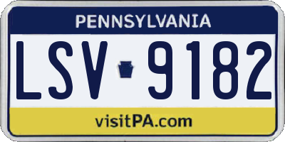 PA license plate LSV9182