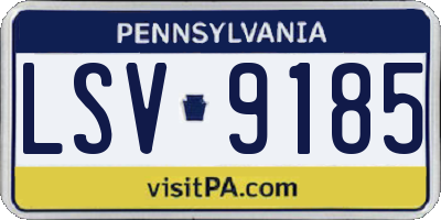PA license plate LSV9185