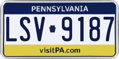 PA license plate LSV9187