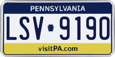 PA license plate LSV9190