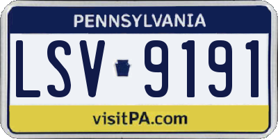 PA license plate LSV9191