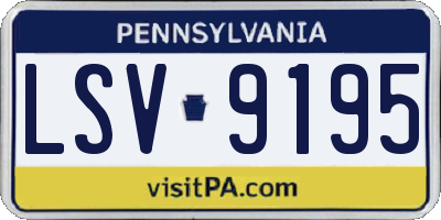 PA license plate LSV9195