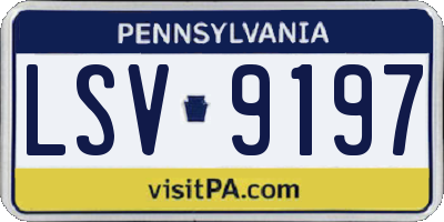 PA license plate LSV9197