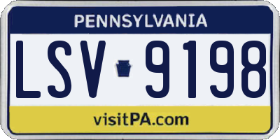 PA license plate LSV9198