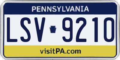 PA license plate LSV9210