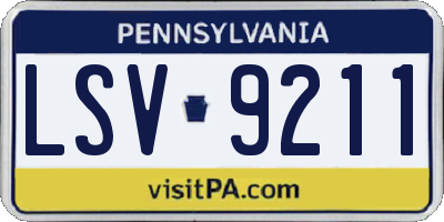 PA license plate LSV9211