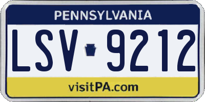 PA license plate LSV9212