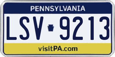 PA license plate LSV9213