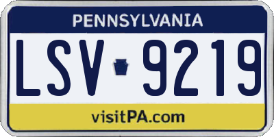 PA license plate LSV9219