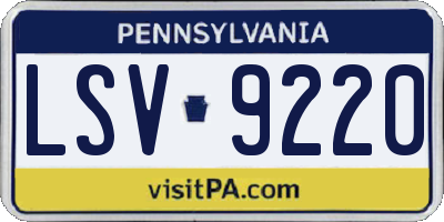 PA license plate LSV9220